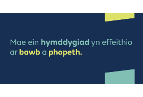 Mae ein hymddygiad yn eiffeithio ar bawb a phopeth