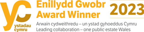 Logo YstadauCymru Worbr Arwain cydweithredu