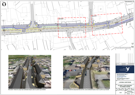 Map o lwybr Abergwili 2