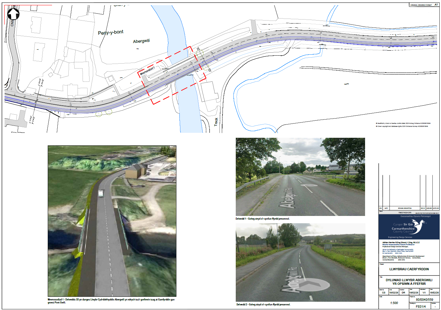 Map o lwybr Abergwili 4