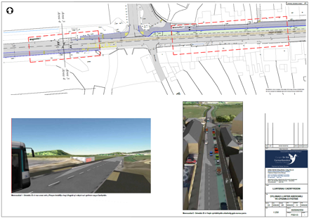 Map o lwybr Abergwili 3